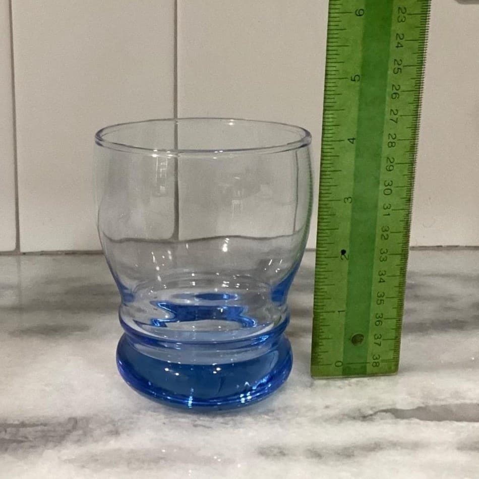 Libbey Blue Bangles Lowball Tumblers, Set of 4, Vintage Rocks Glasses, Barware - Thumbnail 10