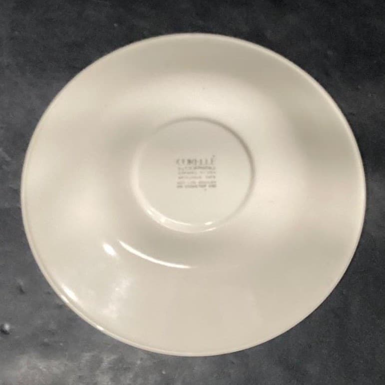 Corelle Corning Needlepoint Coffee Saucers, Set of 4, Vtg Blue Stripe Dinnerware - Thumbnail 4