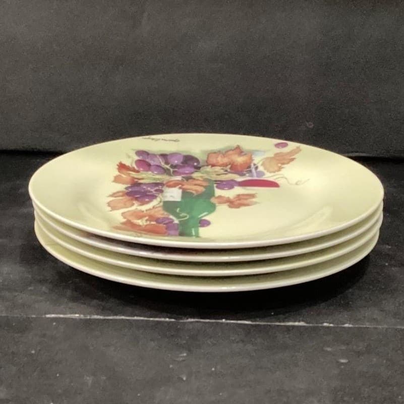 Royal Norfolk Fruit & Wine Theme Salad Plates, Set of 4, Christine Coleman Art - Thumbnail 9