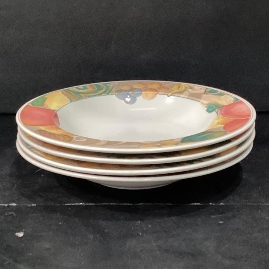Mikasa Heritage Orchard Odyssey Cereal Bowls, Set of 4, Vtg Stoneware Dinnerware - Thumbnail 7
