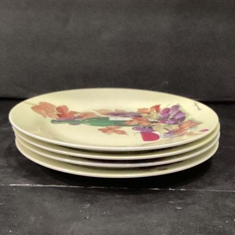 Royal Norfolk Fruit & Wine Theme Salad Plates, Set of 4, Christine Coleman Art - Thumbnail 8
