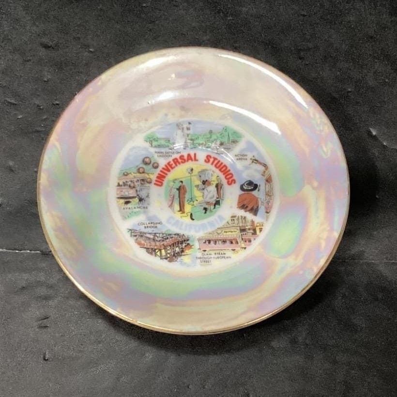 Universal Studios Iridescent Teacup & Saucer , Vtg Souvenir Keepsake, Tableware - Thumbnail 5