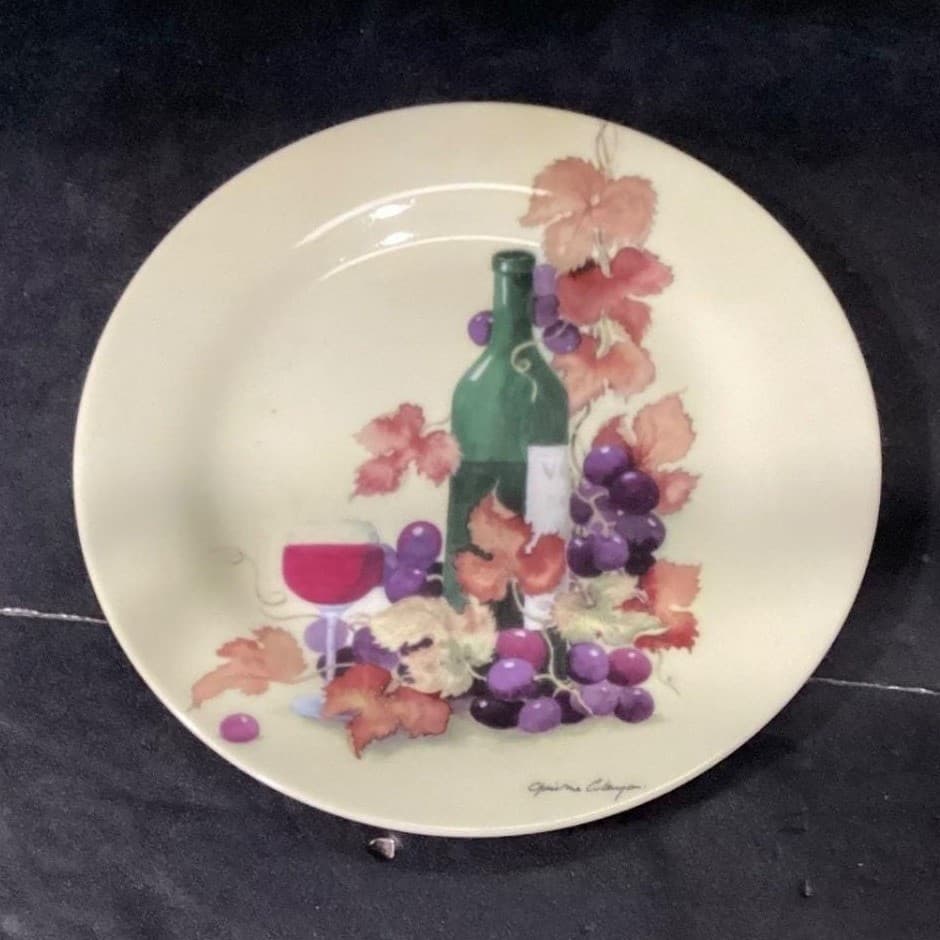 Royal Norfolk Fruit & Wine Theme Salad Plates, Set of 4, Christine Coleman Art - Thumbnail 3