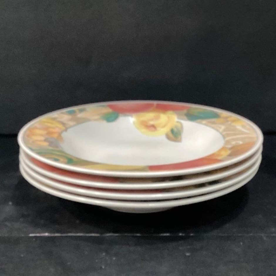 Mikasa Heritage Orchard Odyssey Cereal Bowls, Set of 4, Vtg Stoneware Dinnerware - Thumbnail 8