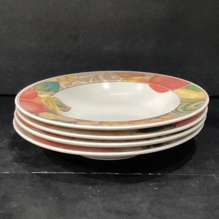 Mikasa Heritage Orchard Odyssey Cereal Bowls, Set of 4, Vtg Stoneware Dinnerware - Thumbnail 9