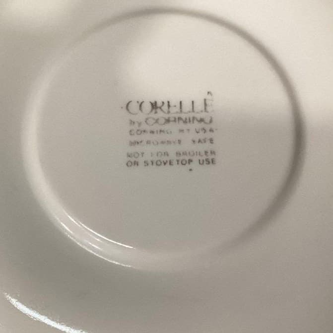 Corelle Corning Needlepoint Coffee Saucers, Set of 4, Vtg Blue Stripe Dinnerware - Thumbnail 5
