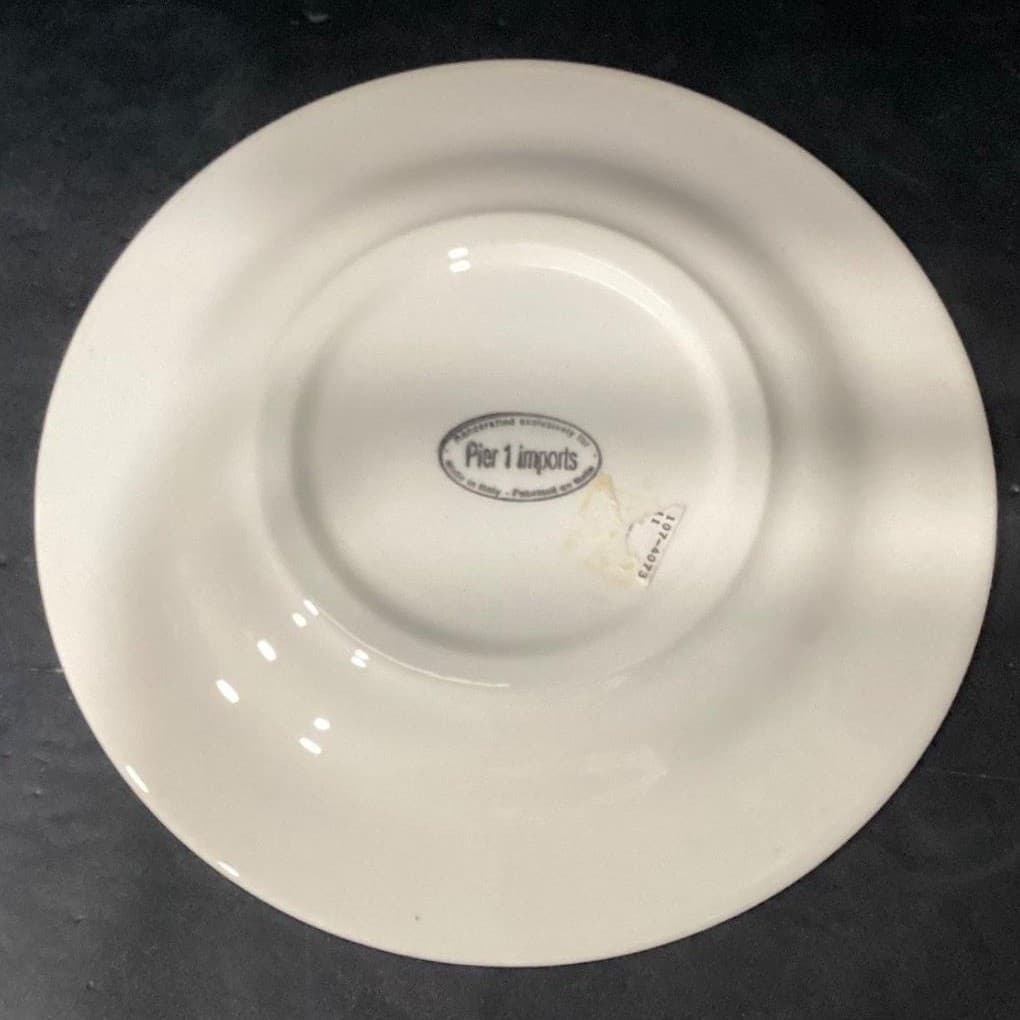 Pier 1 Imports Fruit Themed Dinner Plates, Set of 2, Vtg Hand Painted Dinnerware - Thumbnail 4