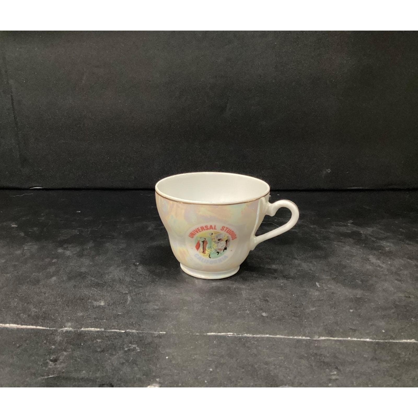 Universal Studios Iridescent Teacup & Saucer , Vtg Souvenir Keepsake, Tableware - Thumbnail 4