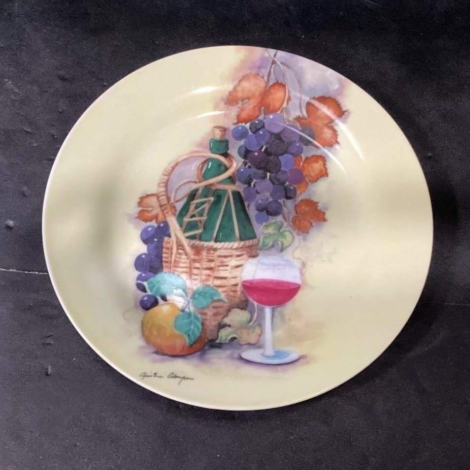 Royal Norfolk Fruit & Wine Theme Salad Plates, Set of 4, Christine Coleman Art - Thumbnail 4
