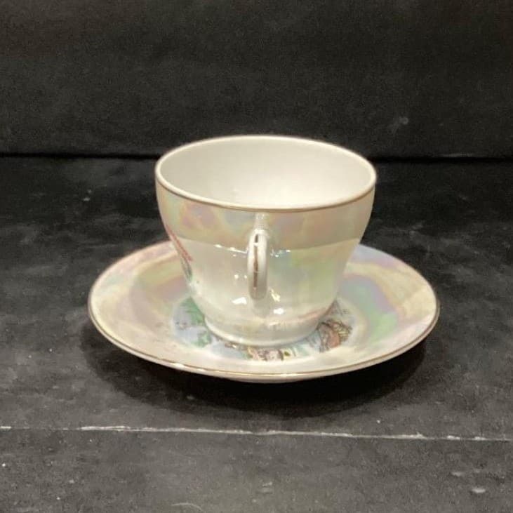 Universal Studios Iridescent Teacup & Saucer , Vtg Souvenir Keepsake, Tableware - Thumbnail 11