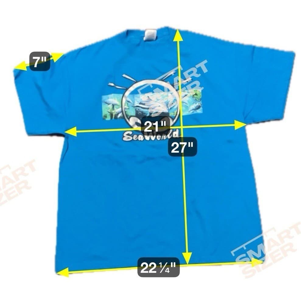 SeaWorld Dolphin Graphic T-Shirt, Men's Large, Blue Delta Magnum Weight Cotton - Thumbnail 2