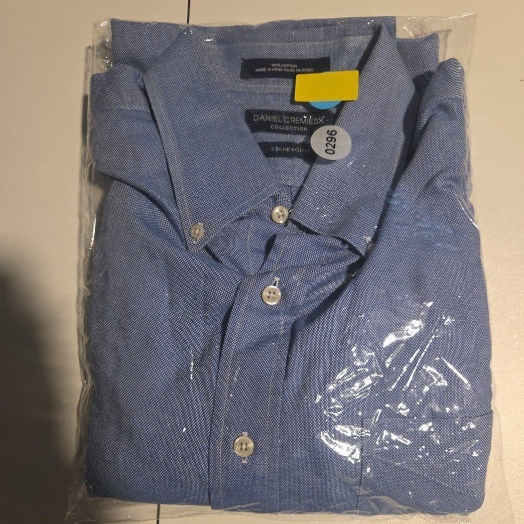 Daniel Cremieux Collection Staney Shirt, Men's 16.5 33, Blue Cotton Button Down - Thumbnail 9