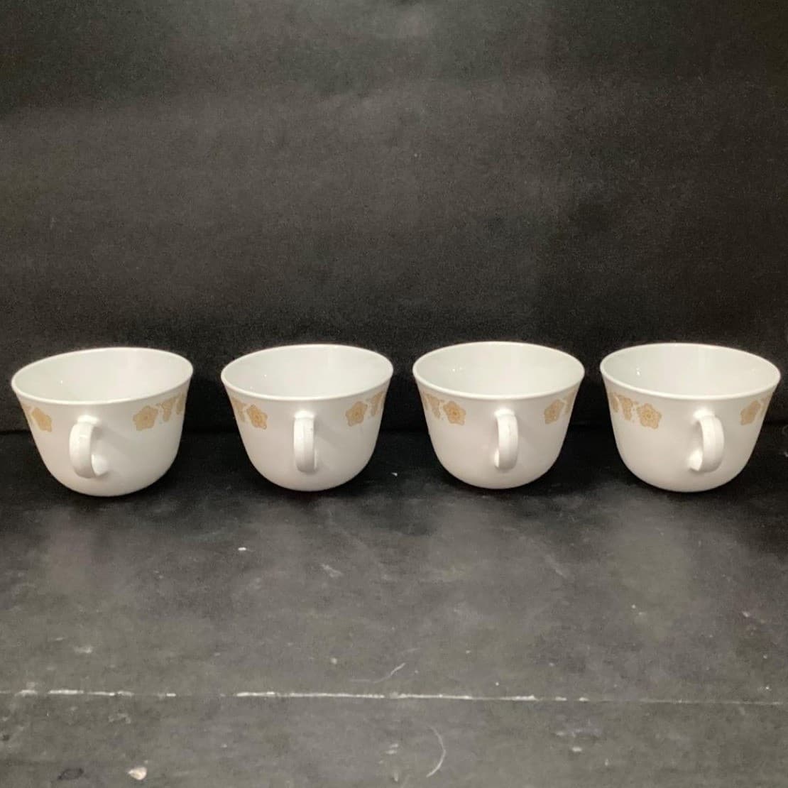 Pyrex Butterfly Gold Coffee Cups, Set of 4, Vintage C-Handle Mugs, Drinkware - Thumbnail 10