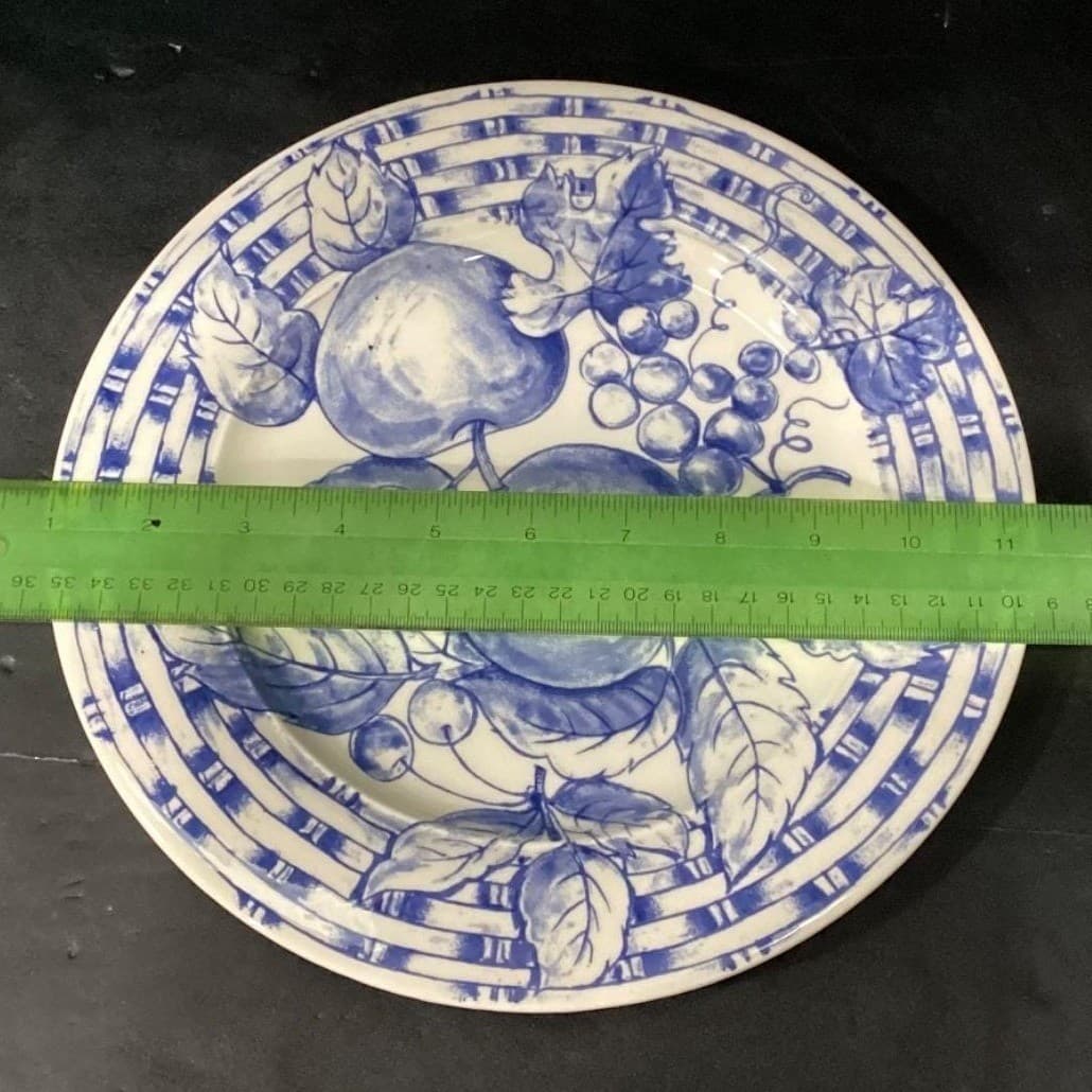 Pier 1 Imports Fruit Themed Dinner Plates, Set of 2, Vtg Hand Painted Dinnerware - Thumbnail 10