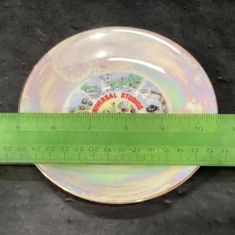 Universal Studios Iridescent Teacup & Saucer , Vtg Souvenir Keepsake, Tableware - Thumbnail 14