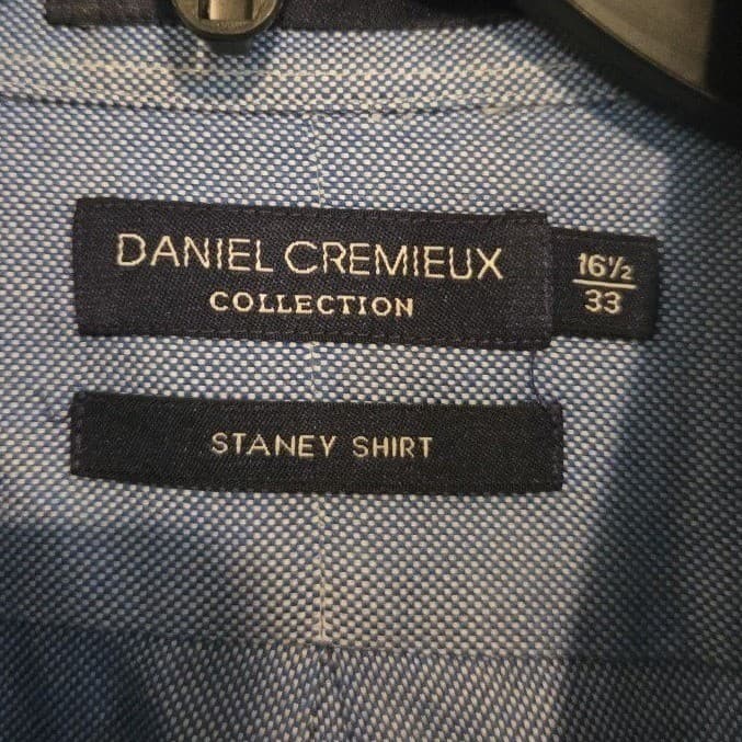 Daniel Cremieux Collection Staney Shirt, Men's 16.5 33, Blue Cotton Button Down - Thumbnail 5
