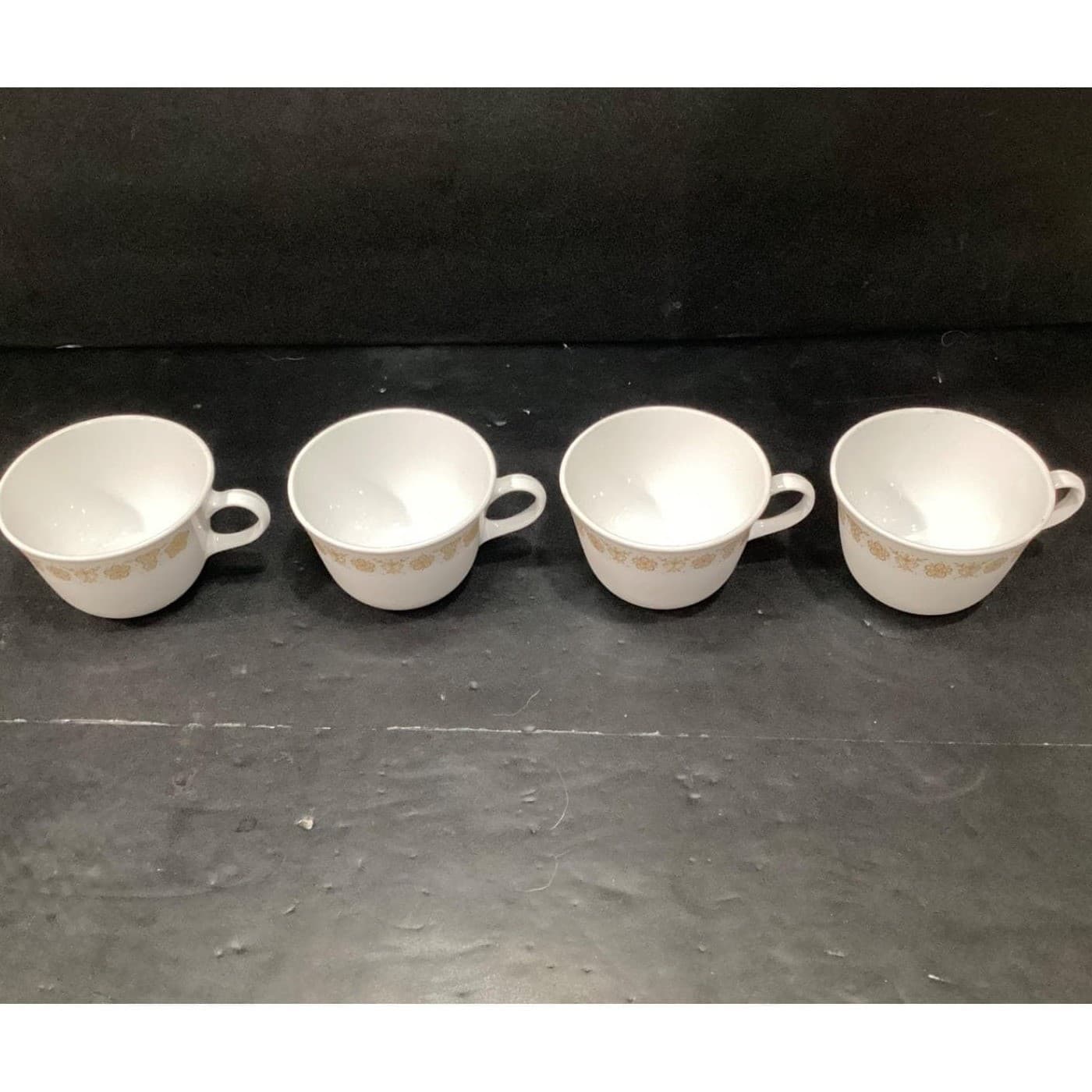 Pyrex Butterfly Gold Coffee Cups, Set of 4, Vintage C-Handle Mugs, Drinkware - Thumbnail 3