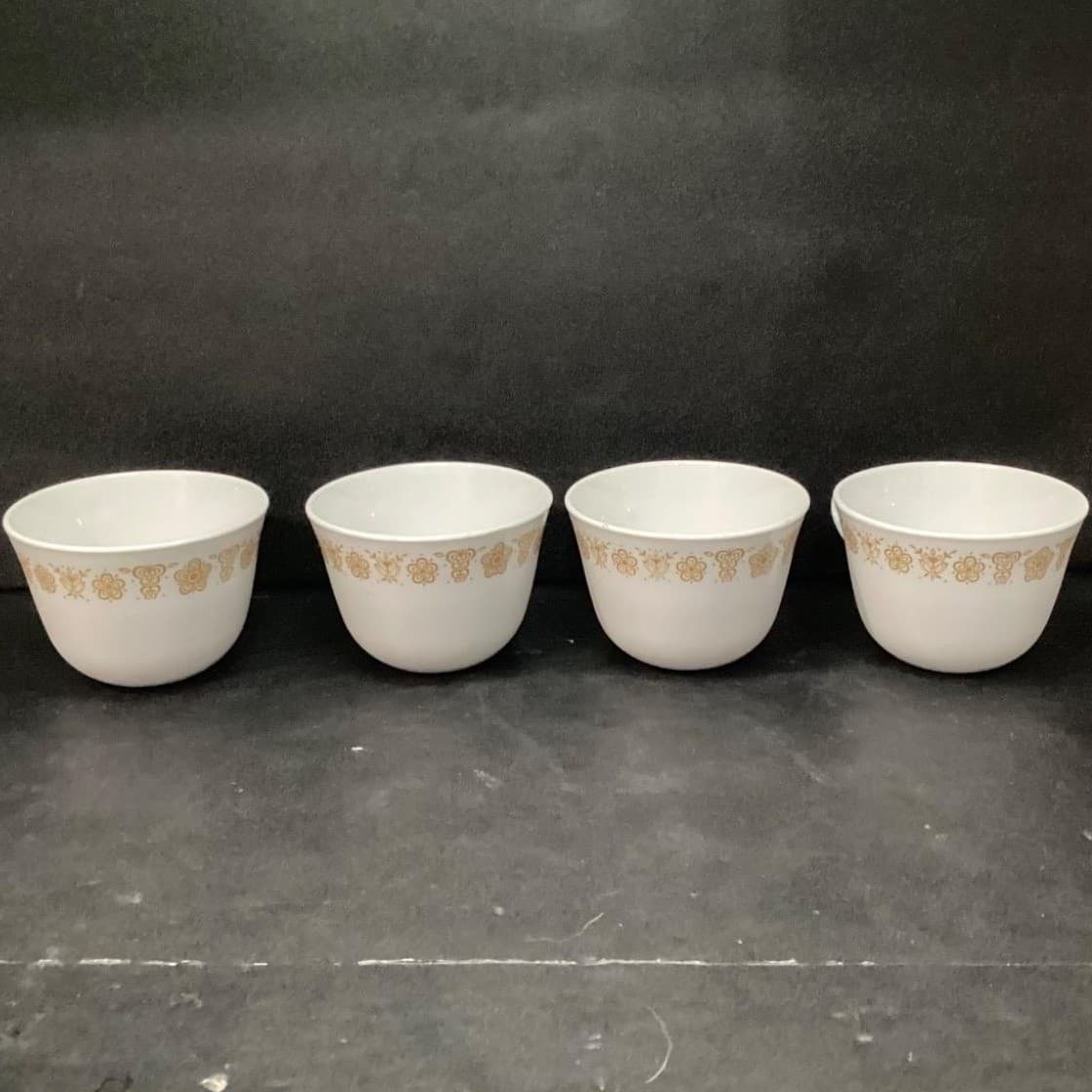 Pyrex Butterfly Gold Coffee Cups, Set of 4, Vintage C-Handle Mugs, Drinkware - Thumbnail 8