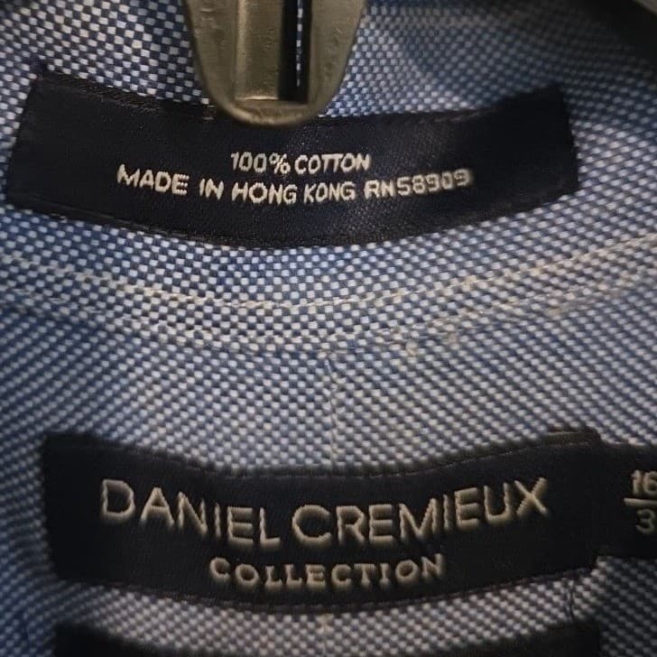 Daniel Cremieux Collection Staney Shirt, Men's 16.5 33, Blue Cotton Button Down - Thumbnail 8
