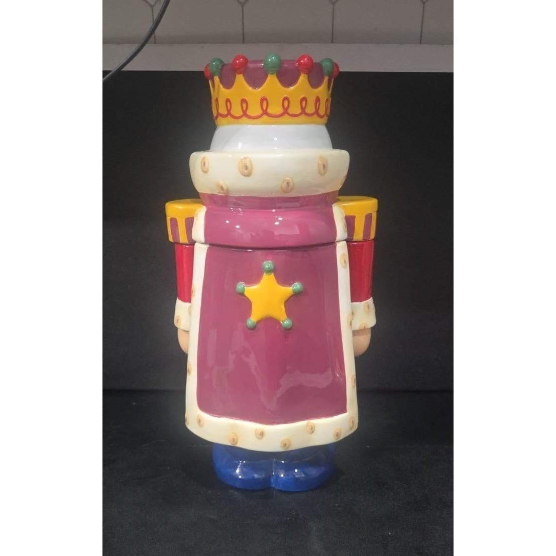 Jeff & Jenny Nutcracker Jar, Vintage Large Cookie Holder, Christmas Storage - Thumbnail 4