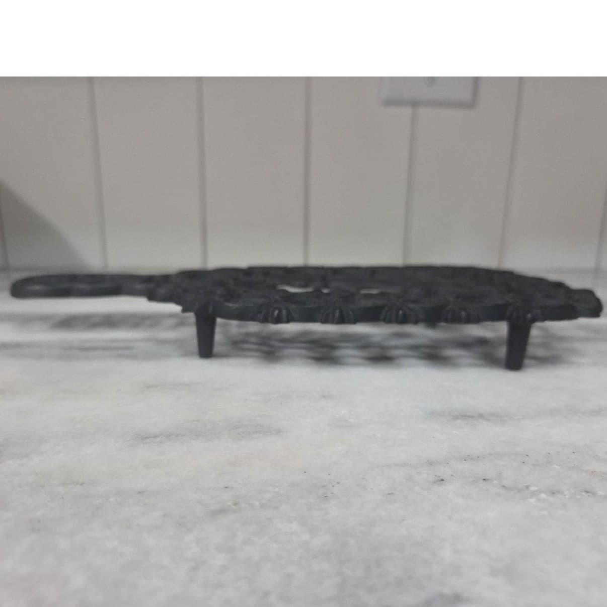 Virginia Metal-Crafter Cast Iron Trivet, Girl Playing Ball With Dog Design, Vtg - Thumbnail 5