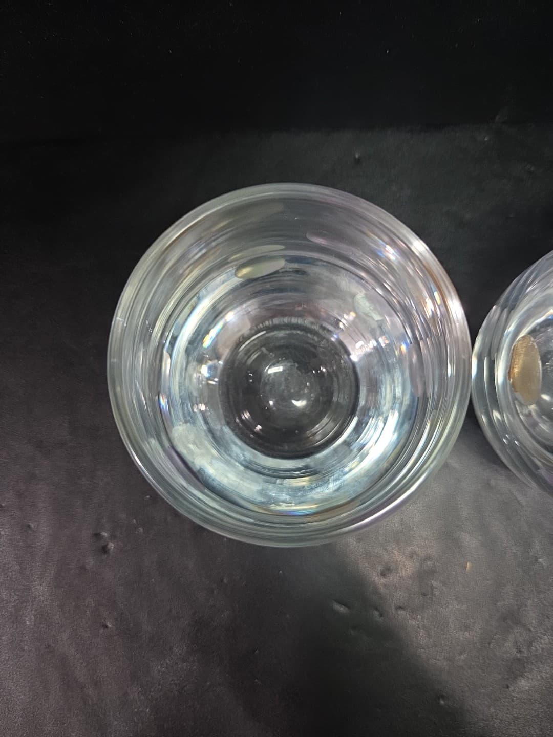 Block Thumb Cut Crystal Ball Glasses Set, Colored Circles, Glassware, Set Of 2 - Thumbnail 6