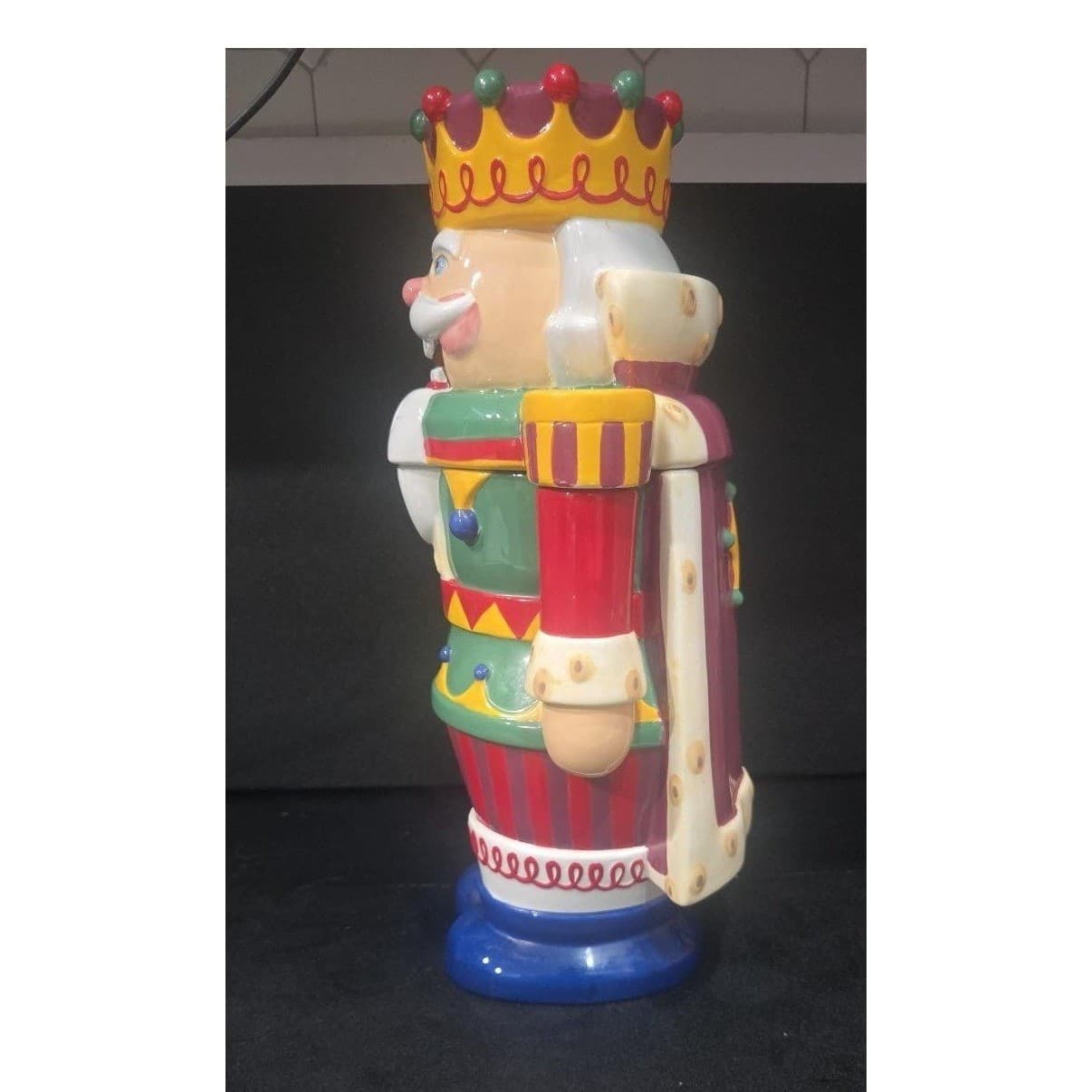 Jeff & Jenny Nutcracker Jar, Vintage Large Cookie Holder, Christmas Storage - Thumbnail 3
