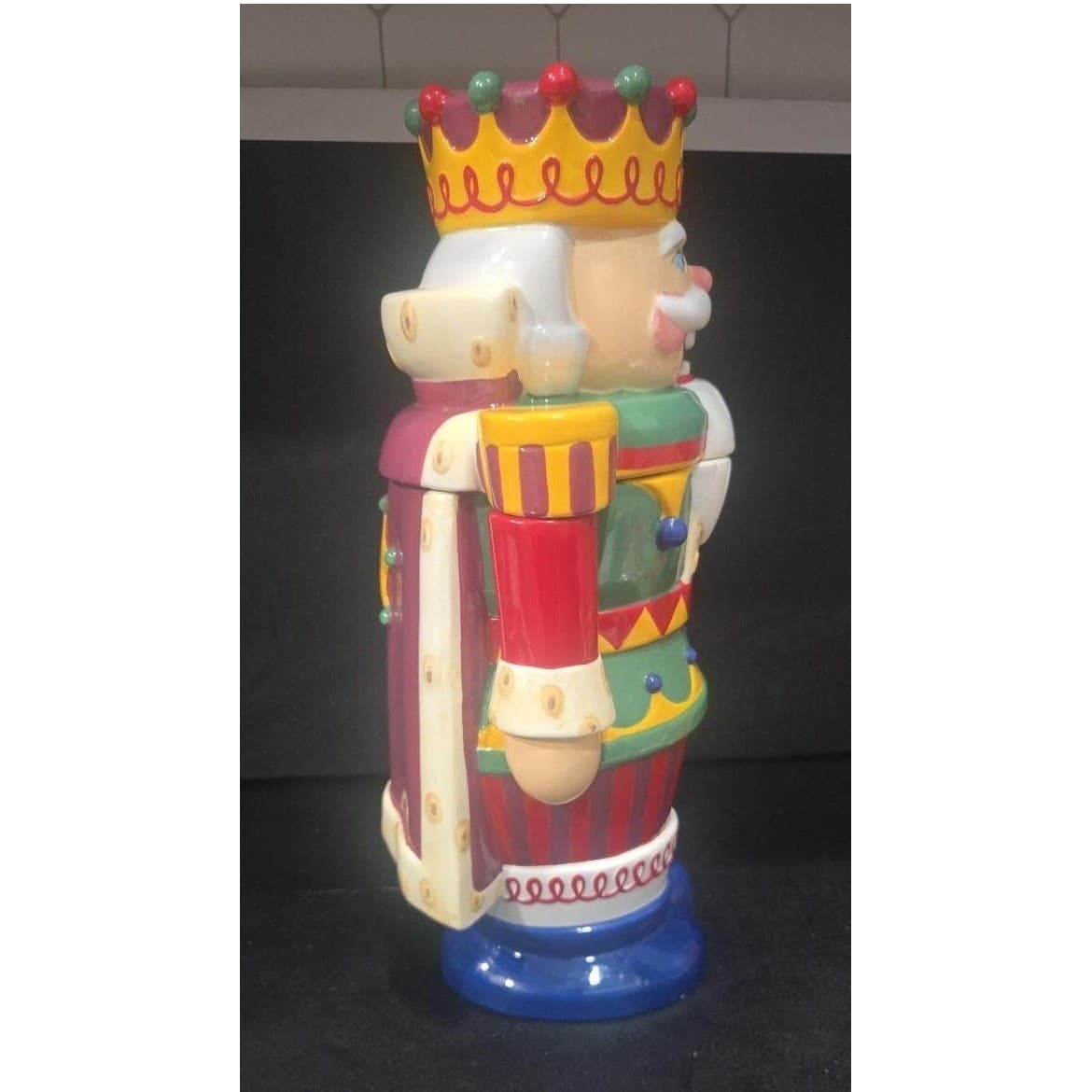 Jeff & Jenny Nutcracker Jar, Vintage Large Cookie Holder, Christmas Storage - Thumbnail 5