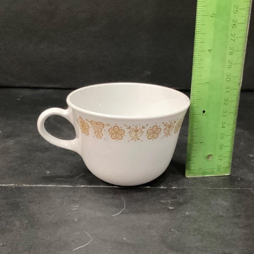Pyrex Butterfly Gold Coffee Cups, Set of 4, Vintage C-Handle Mugs, Drinkware - Thumbnail 11