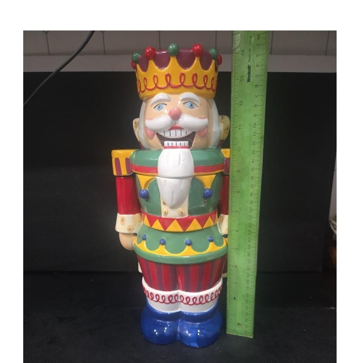 Jeff & Jenny Nutcracker Jar, Vintage Large Cookie Holder, Christmas Storage - Thumbnail 11