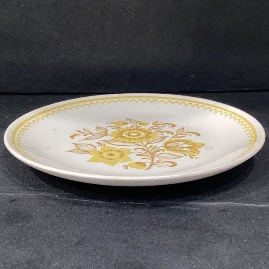 Royal China Cavalier Ironstone Jubilee Dinner Plate, Vtg Yellow Flower Pattern - Thumbnail 9