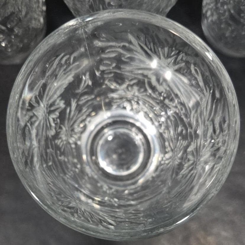 Princess House Fantasia Flat Tumblers #545, Set of 4, Vintage Poinsettia Pattern - Thumbnail 5