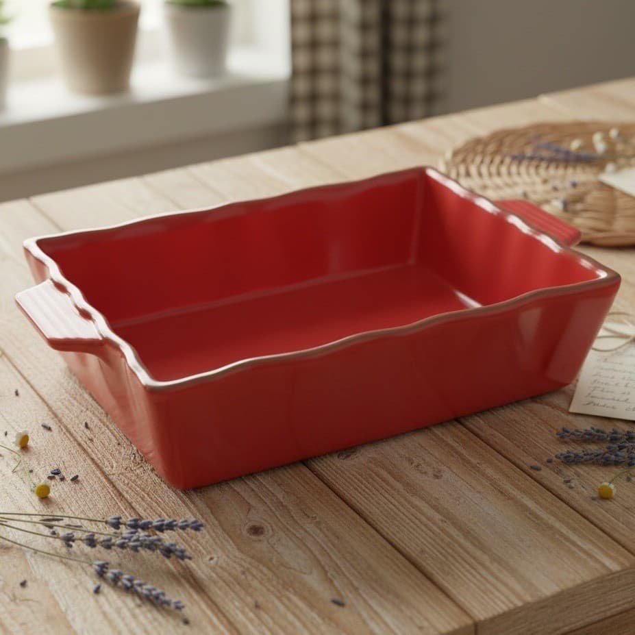 Chantal 1.25 Qt Red Ceramic Baking Dish, #93-EDRT22, Modern Stoneware Bakeware