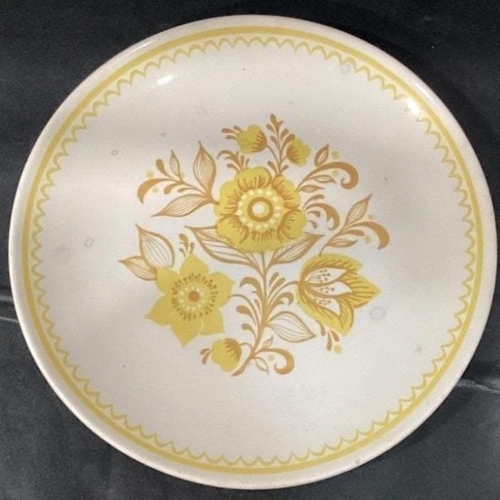 Royal China Cavalier Ironstone Jubilee Dinner Plate, Vtg Yellow Flower Pattern - Thumbnail 6