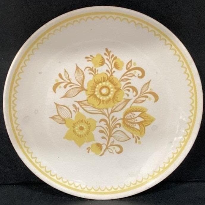 Royal China Cavalier Ironstone Jubilee Dinner Plate, Vtg Yellow Flower Pattern - Thumbnail 5