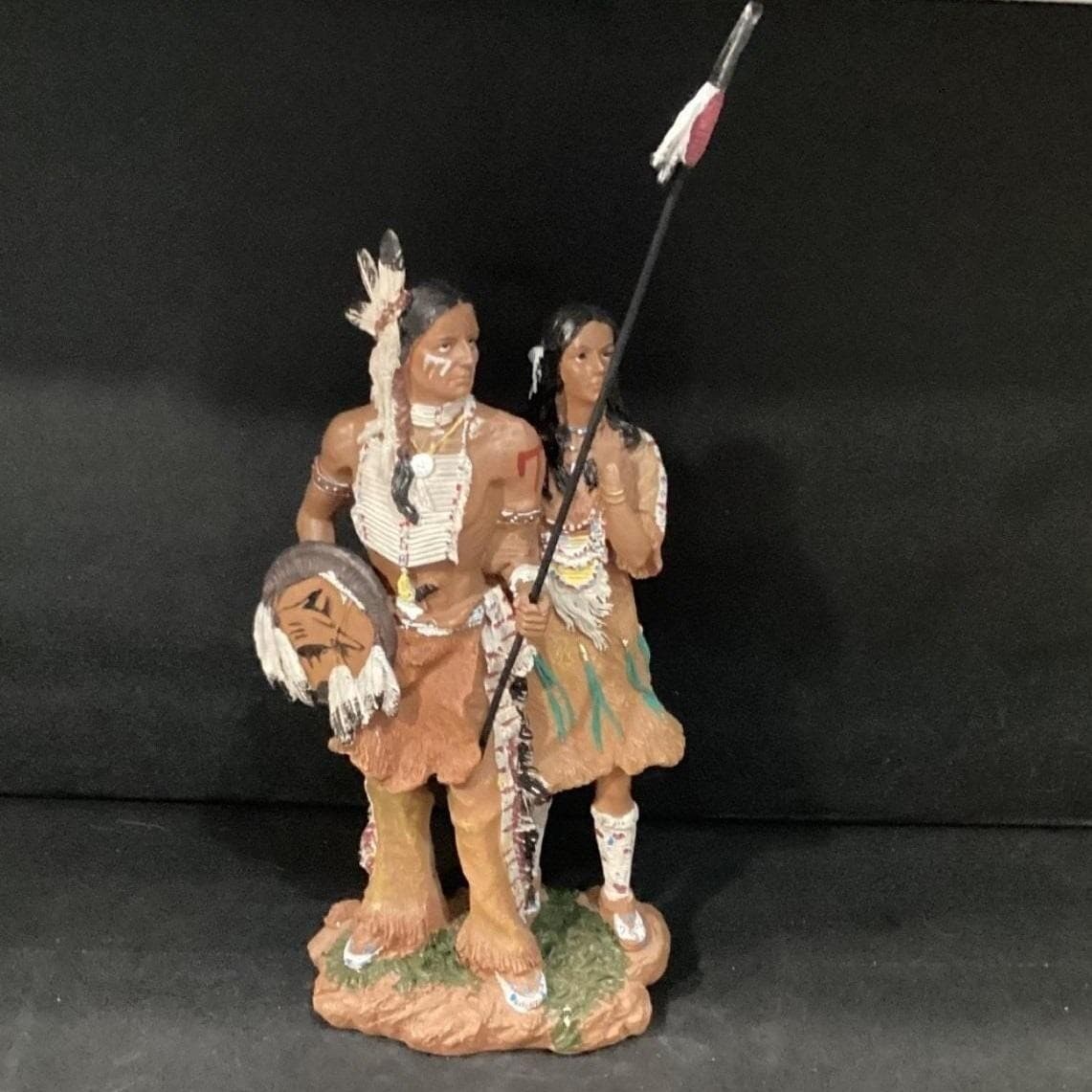 Ebros Hand-Painted Eagle Warrior Couple Figurine, Husband & Wife Family Sculptur - Thumbnail 4