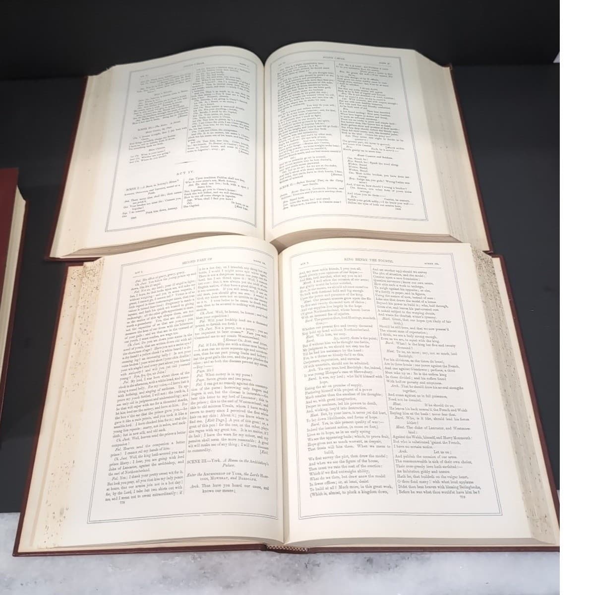 William Shakespeare Complete Works, 3 Volume Set, Wellfleet Press Red Gold Gilt - Thumbnail 10