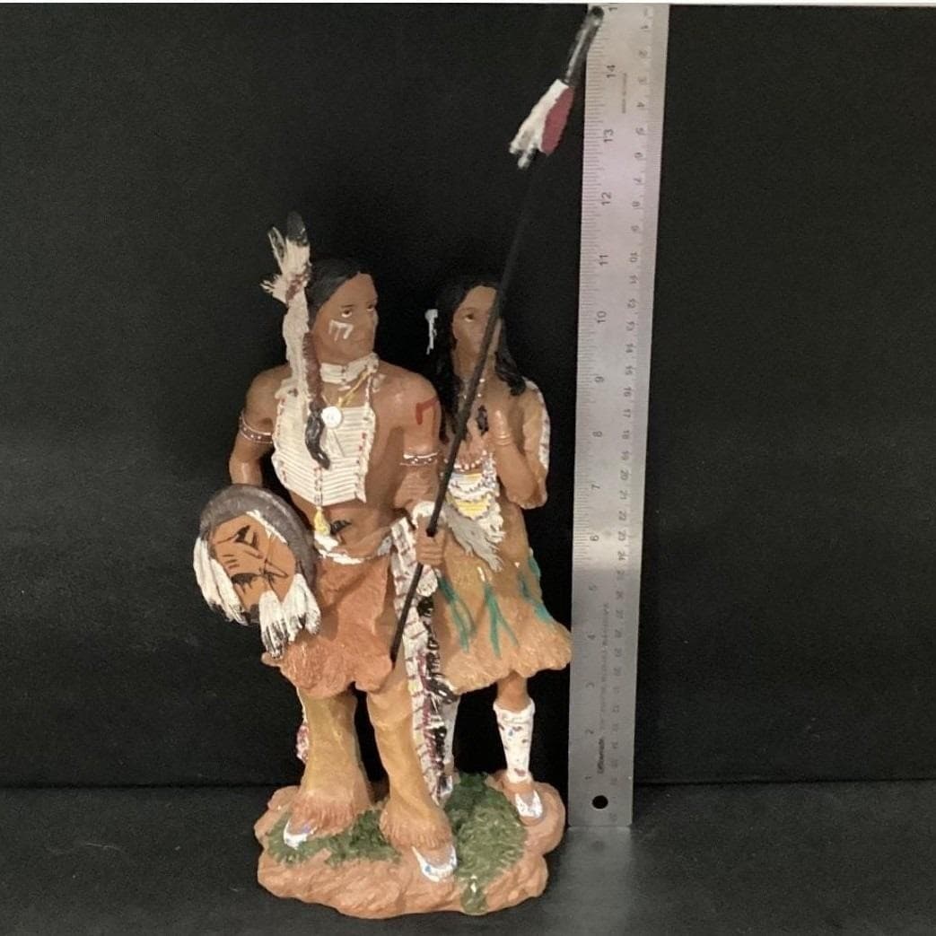 Ebros Hand-Painted Eagle Warrior Couple Figurine, Husband & Wife Family Sculptur - Thumbnail 2