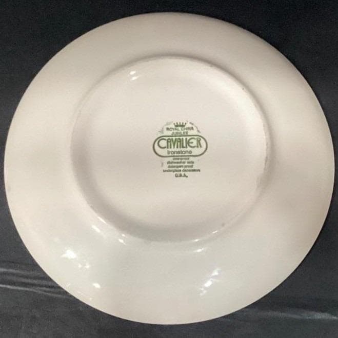 Royal China Cavalier Ironstone Jubilee Dinner Plate, Vtg Yellow Flower Pattern - Thumbnail 4