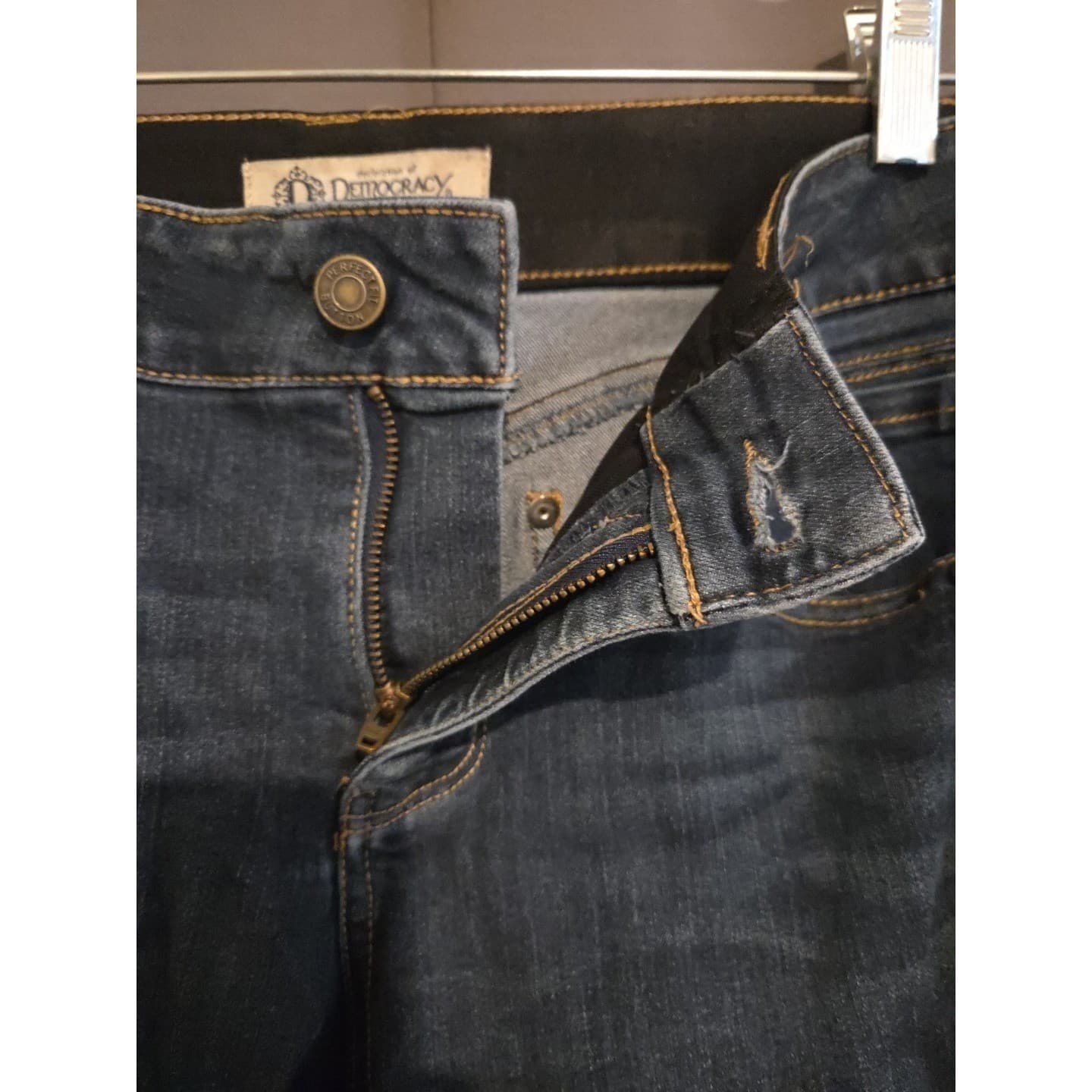 Democracy Ab solution Booty Lift Dark Wash Blue Skinny Jeans, Size 10, B1105ADBX - Thumbnail 6