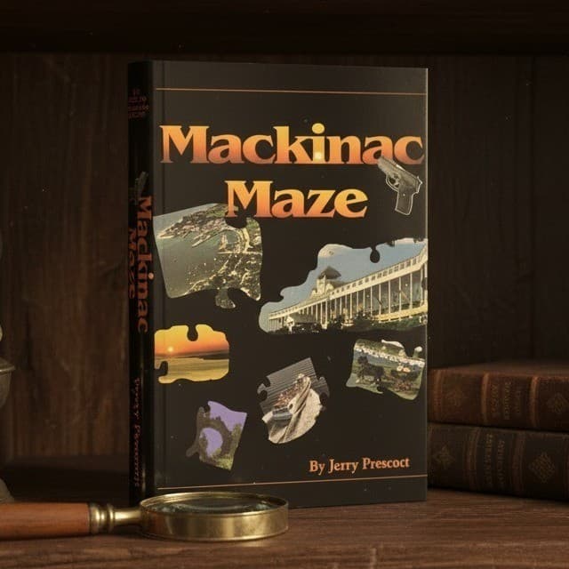 Mackinac Maze by Jerry Prescott, Signed First Edition Hardcover, 1997 Mystery