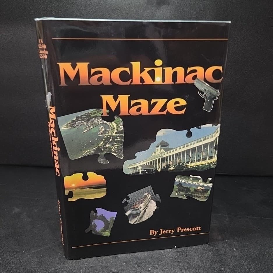 Mackinac Maze by Jerry Prescott, Signed First Edition Hardcover, 1997 Mystery - Thumbnail 2