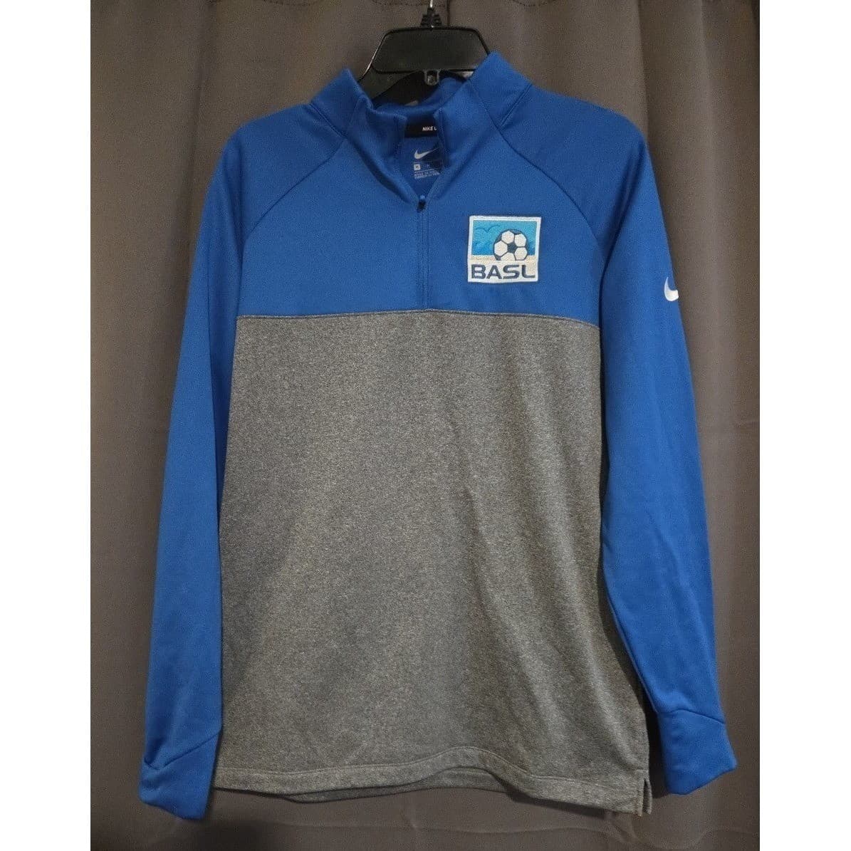 Nike Golf BASL Quarter Zip Pullover, Woman's Medium, Blue Mock Neck Sweatshirt - Thumbnail 3