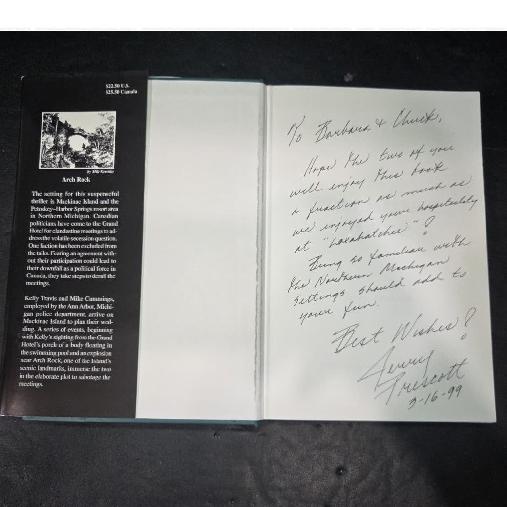Mackinac Maze by Jerry Prescott, Signed First Edition Hardcover, 1997 Mystery - Thumbnail 3