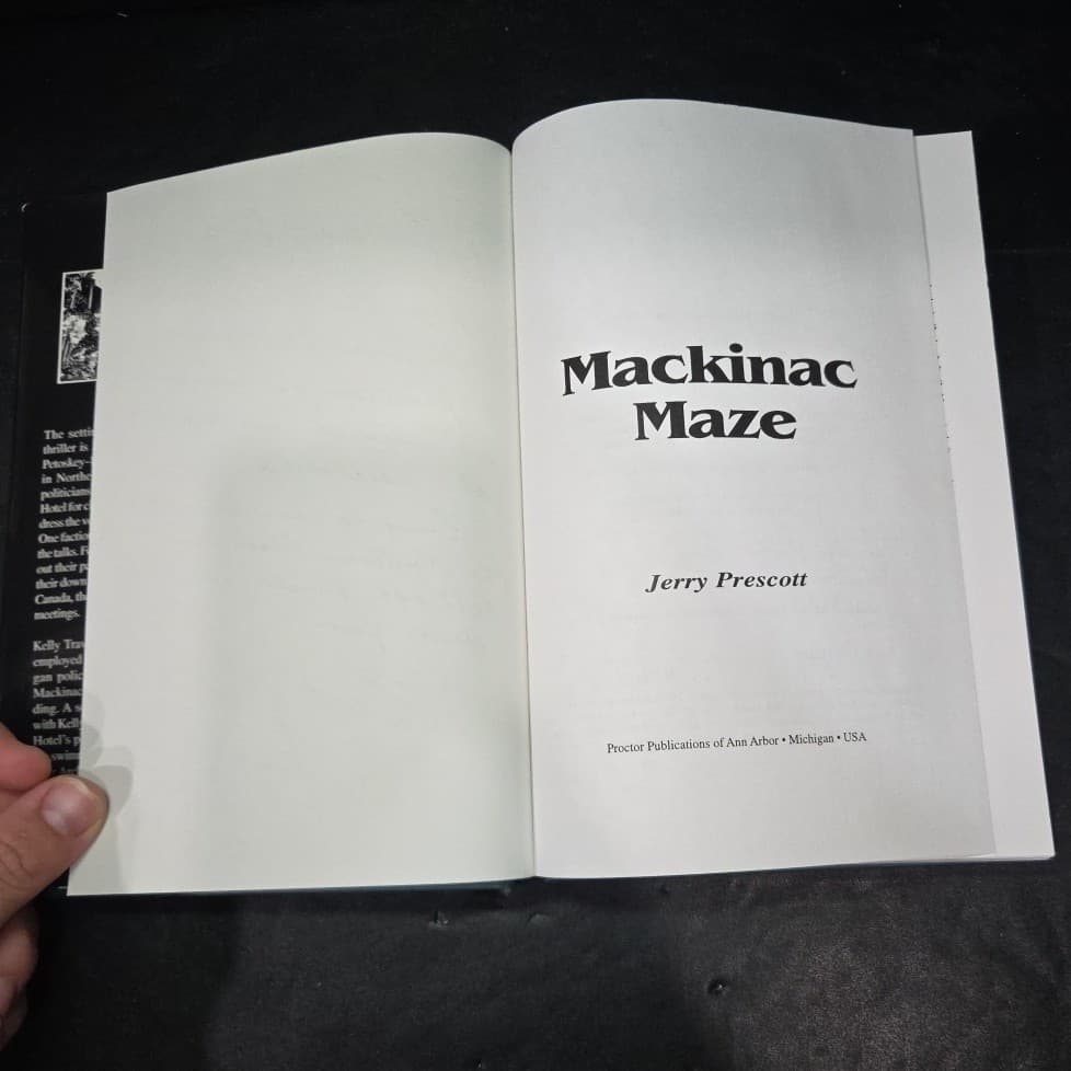 Mackinac Maze by Jerry Prescott, Signed First Edition Hardcover, 1997 Mystery - Thumbnail 4