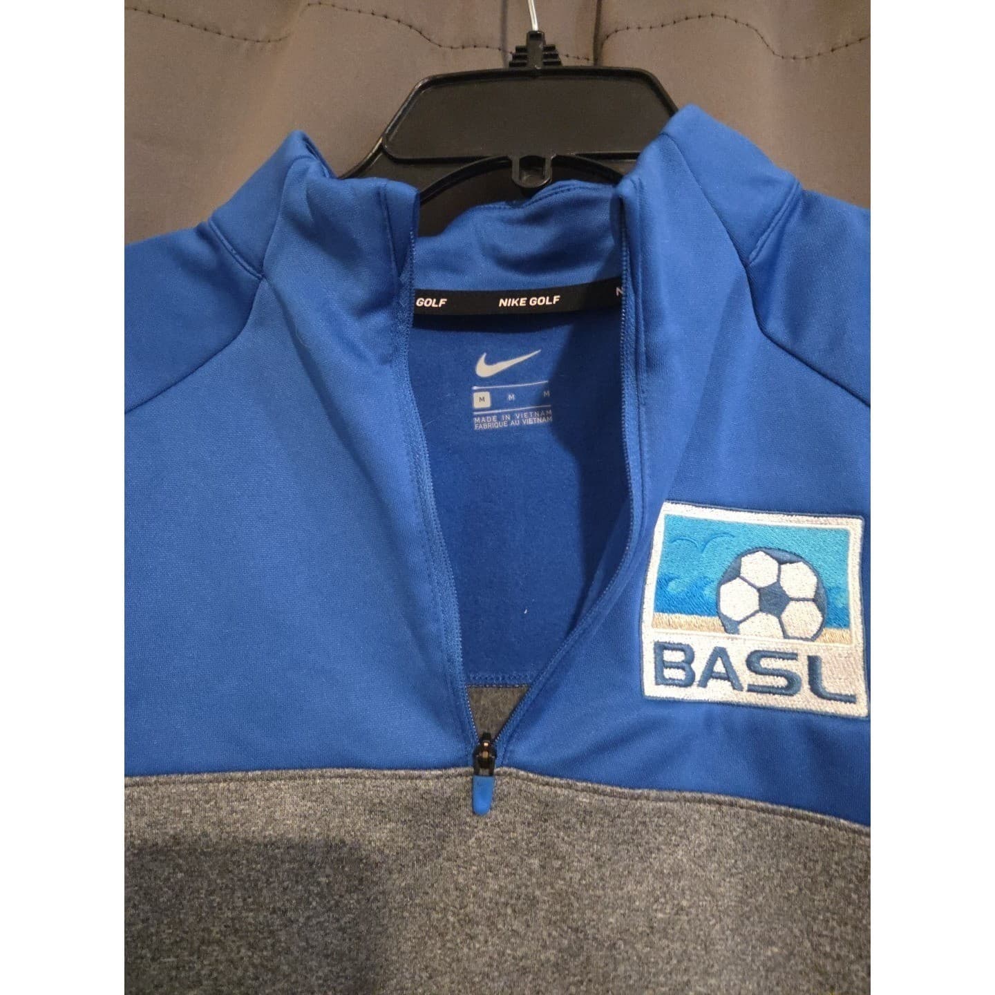 Nike Golf BASL Quarter Zip Pullover, Woman's Medium, Blue Mock Neck Sweatshirt - Thumbnail 6