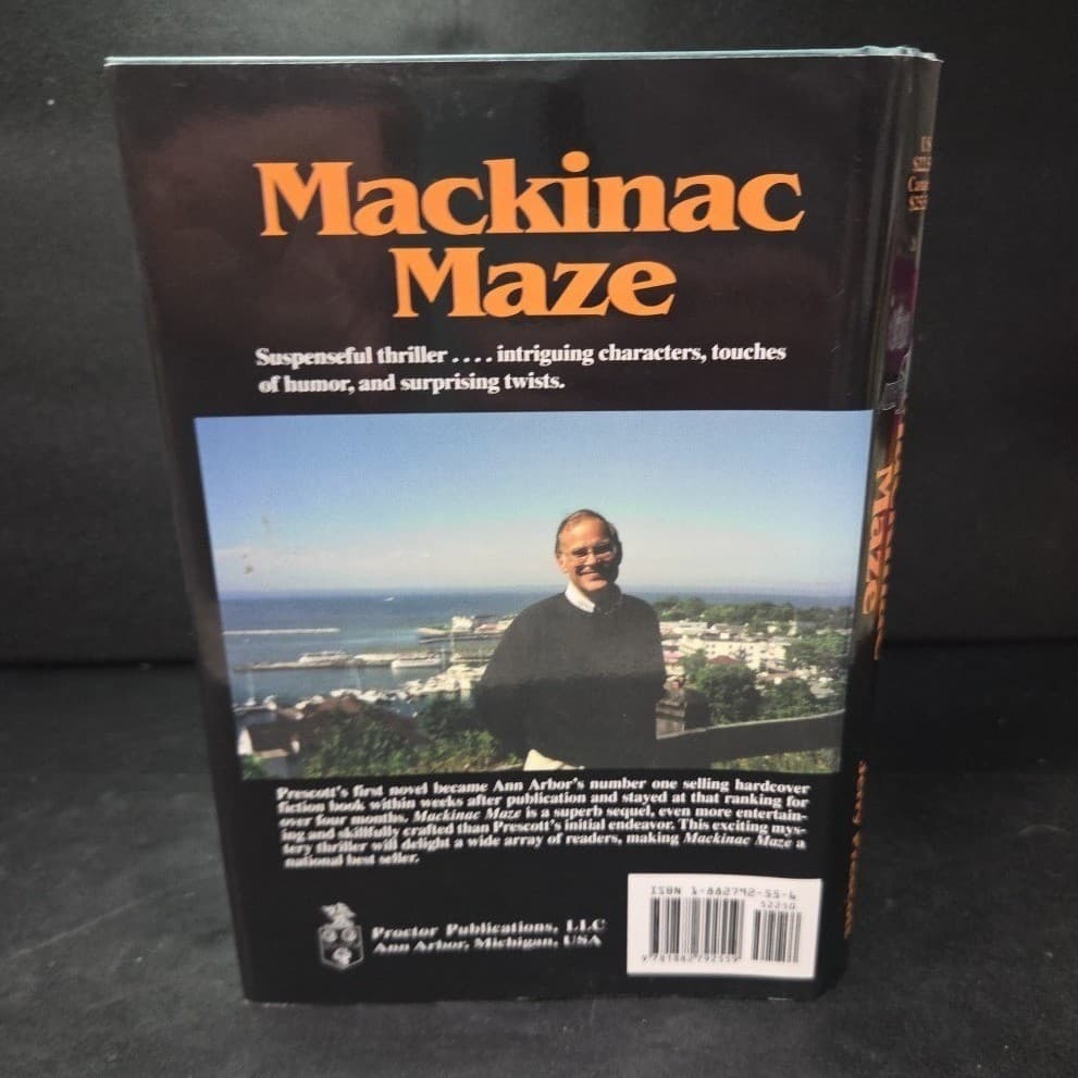 Mackinac Maze by Jerry Prescott, Signed First Edition Hardcover, 1997 Mystery - Thumbnail 8