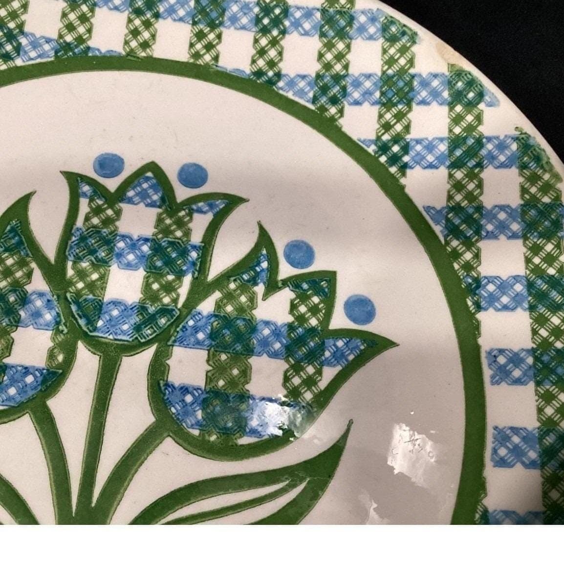 Royal China Cavalier "Gingham Garden" Dinner Plates, Set of 2 Vintage USA Floral - Thumbnail 11