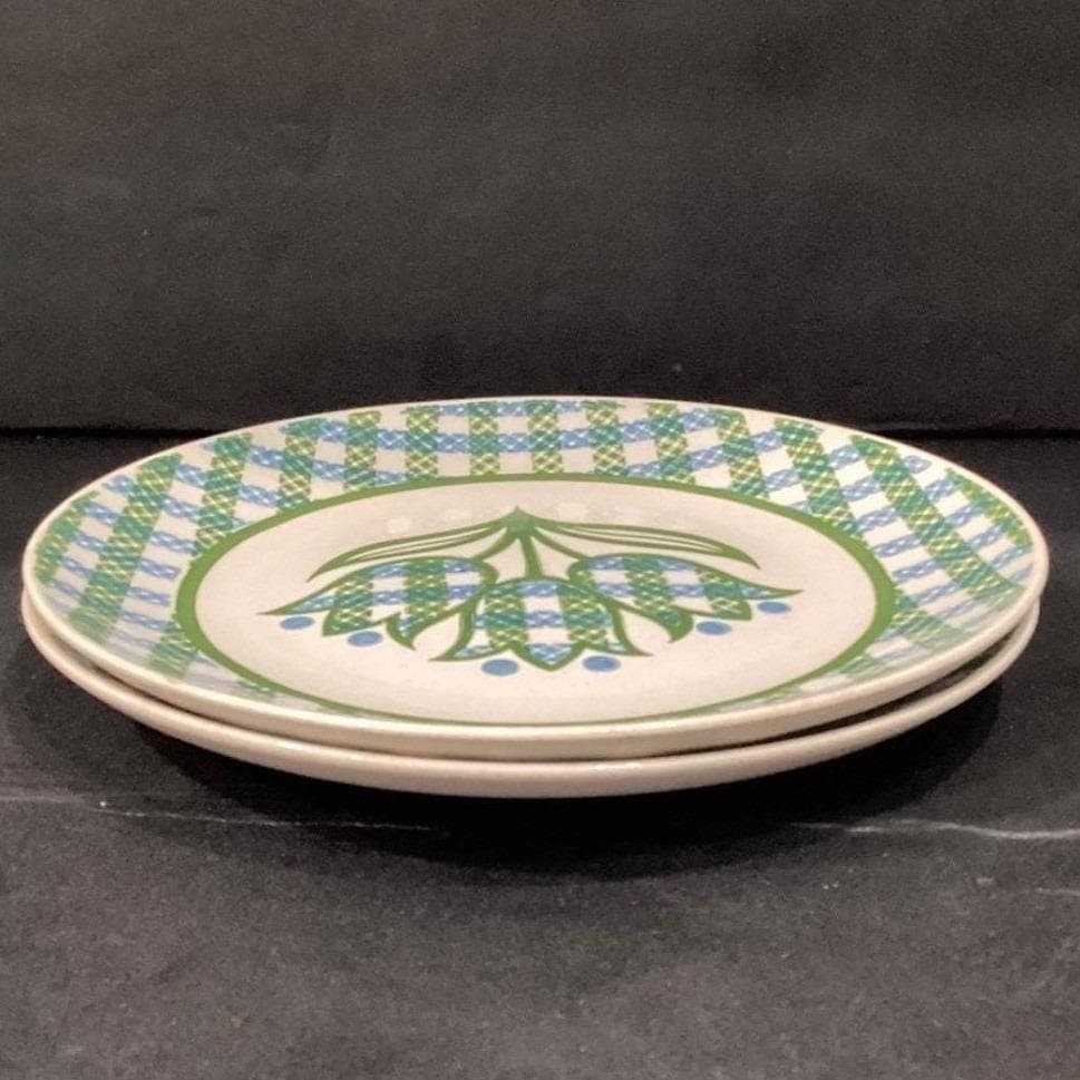 Royal China Cavalier "Gingham Garden" Dinner Plates, Set of 2 Vintage USA Floral - Thumbnail 9