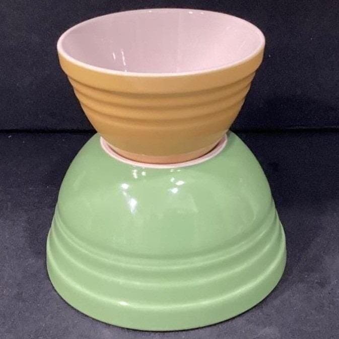 Cooks Tools Nesting Bowls, Set of 2, Vintage Ribbed Ceramic Kitchenware Bakeware - Thumbnail 11